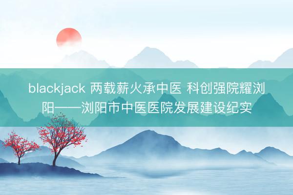blackjack 两载薪火承中医 科创强院耀浏阳——浏阳市中医医院发展建设纪实