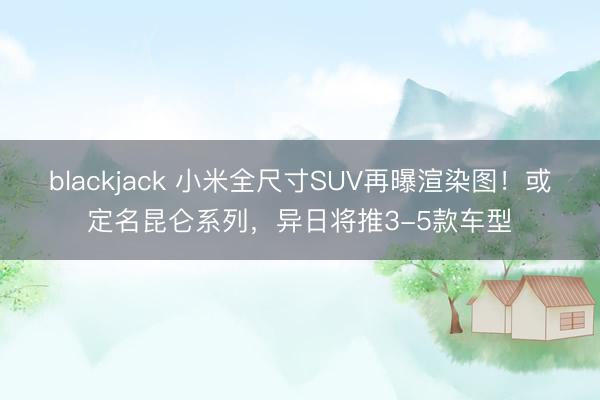blackjack 小米全尺寸SUV再曝渲染图！或定名昆仑系列，异日将推3-5款车型