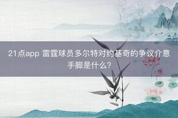 21点app 雷霆球员多尔特对约基奇的争议介意手脚是什么？