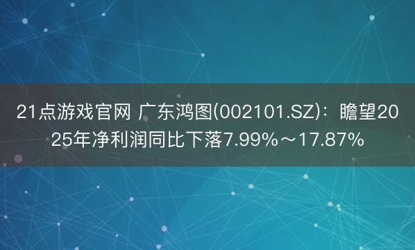 21点游戏官网 广东鸿图(002101.SZ)：瞻望2025年净利润同比下落7.99%～17.87%