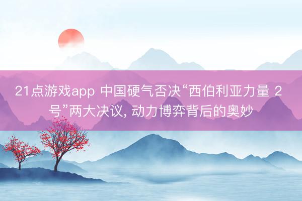 21点游戏app 中国硬气否决“西伯利亚力量 2 号”两大决议， 动力博弈背后的奥妙