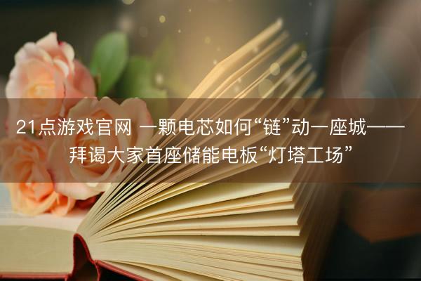21点游戏官网 一颗电芯如何“链”动一座城——拜谒大家首座储能电板“灯塔工场”