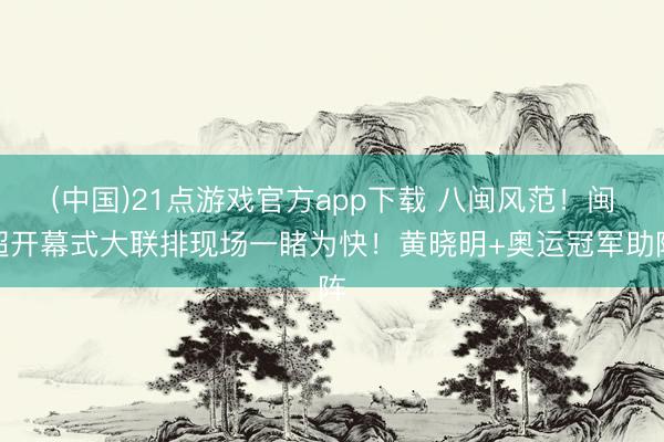(中国)21点游戏官方app下载 八闽风范！闽超开幕式大联排现场一睹为快！黄晓明+奥运冠军助阵