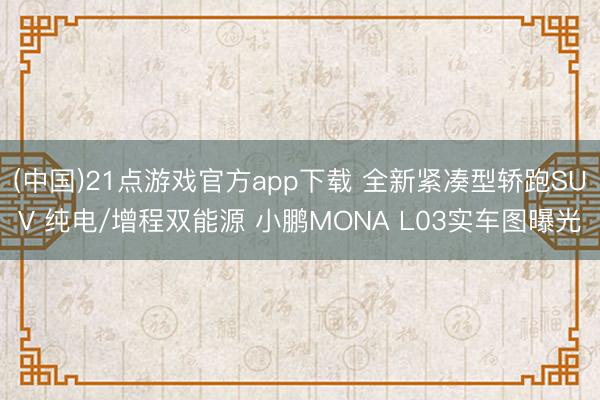 (中国)21点游戏官方app下载 全新紧凑型轿跑SUV 纯电/增程双能源 小鹏MONA L03实车图曝光