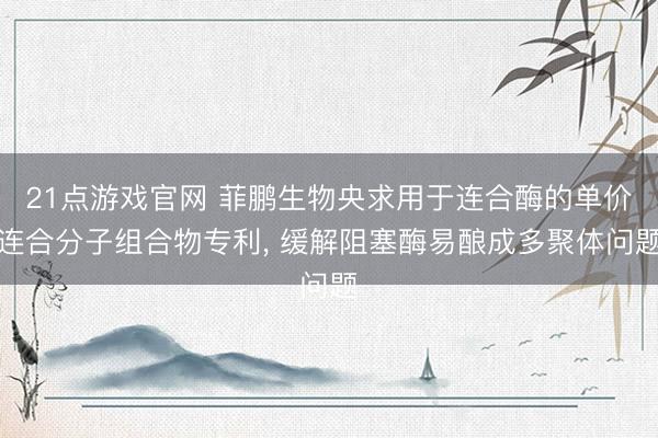 21点游戏官网 菲鹏生物央求用于连合酶的单价连合分子组合物专利, 缓解阻塞酶易酿成多聚体问题