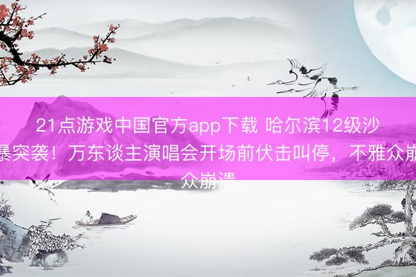 21点游戏中国官方app下载 哈尔滨12级沙尘暴突袭！万东谈主演唱会开场前伏击叫停，不雅众崩溃